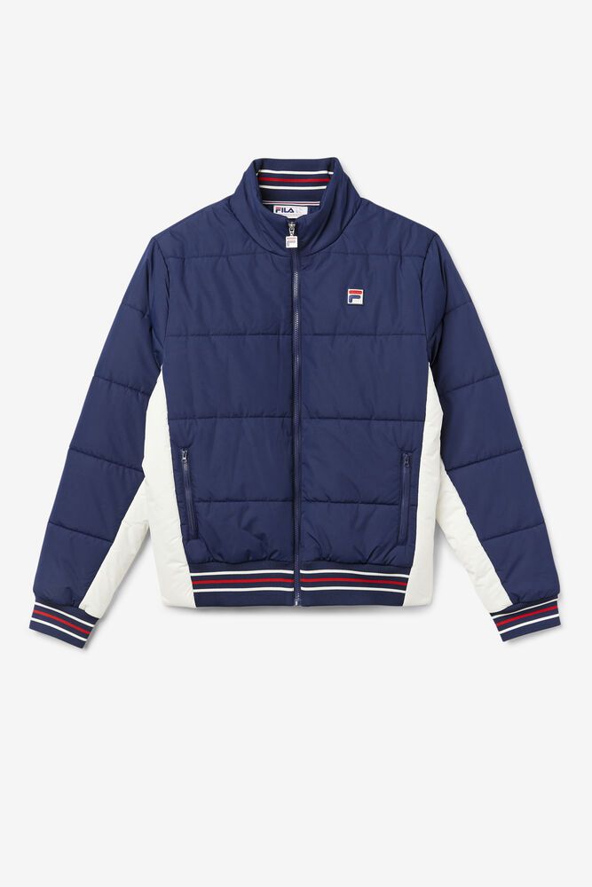 Fila Watson Puffer Navy Jacket Mens - NZ 85741-YBMI